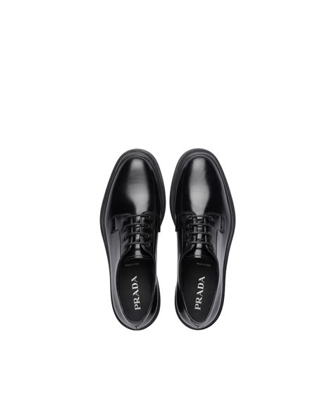 prada commando derby shoes|Prada Brushed Leather Derby Shoes .